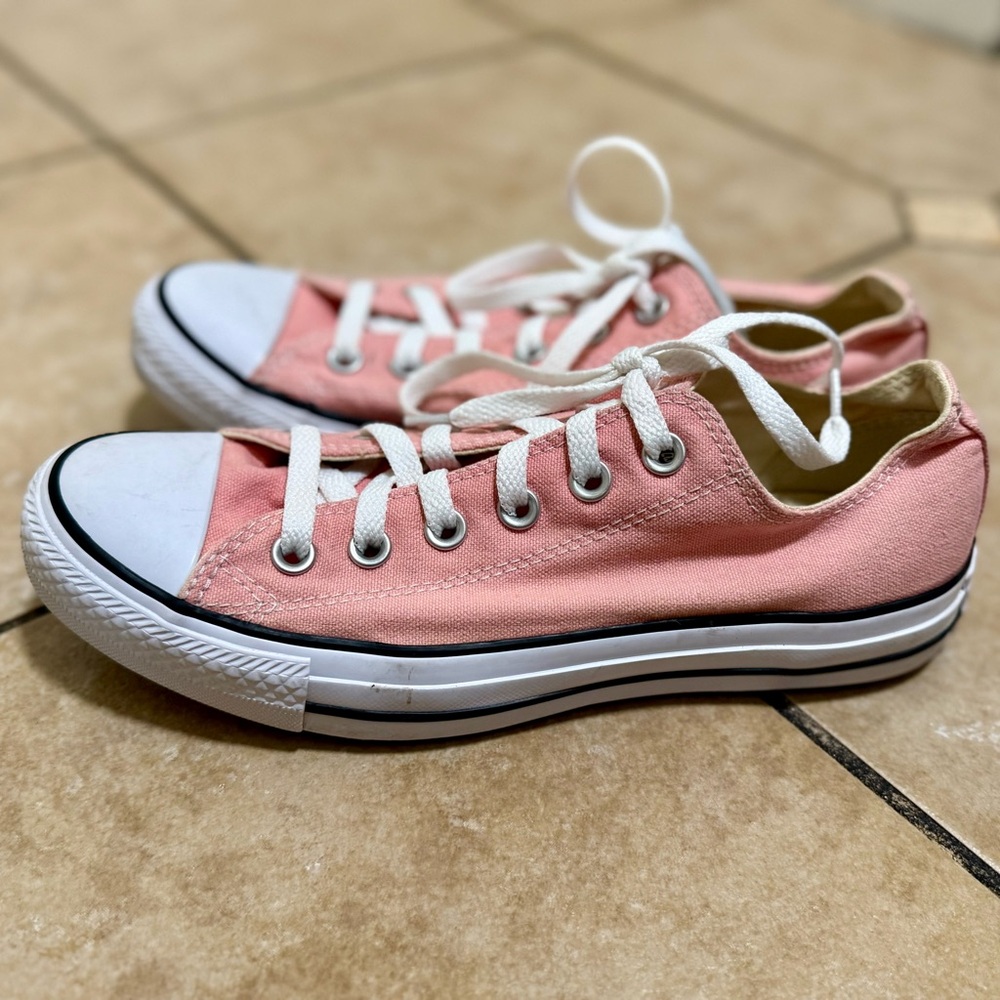 Pink Low-Top Converse with White Laces